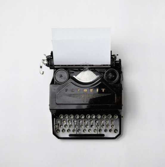 top view of a typewriter